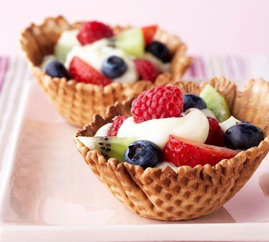Canasta de Waffle con Frutas y Yogurt Griego