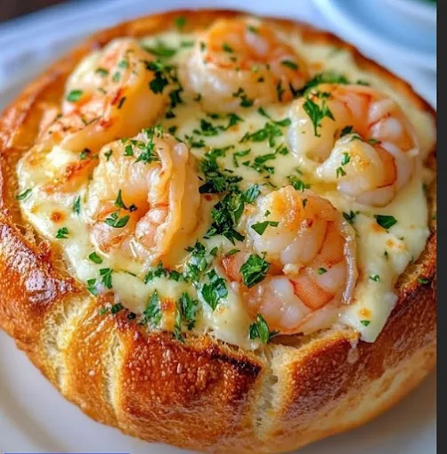 Pan Relleno de Queso con Camarones